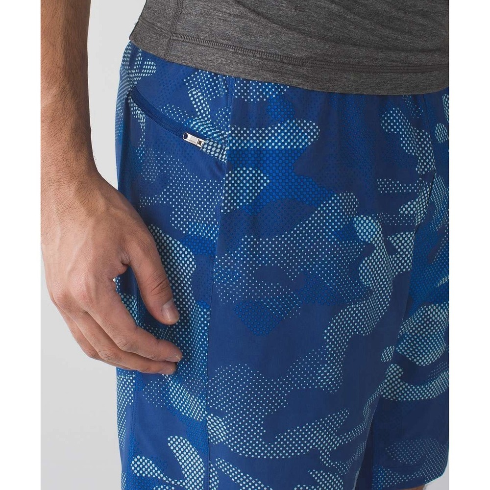 Lululemon T.H.E. Short *Luxtreme Liner 9" Big Pebble Camo Dark Cobalt Sea Mist M - Picture 4 of 10
